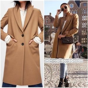 ZARA WOOL CAMEL 2 BOTTON MASCULINE COAT